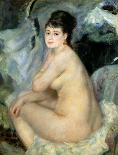 Nude, or Nude Seated on a Sofa by Pierre Auguste Renoir